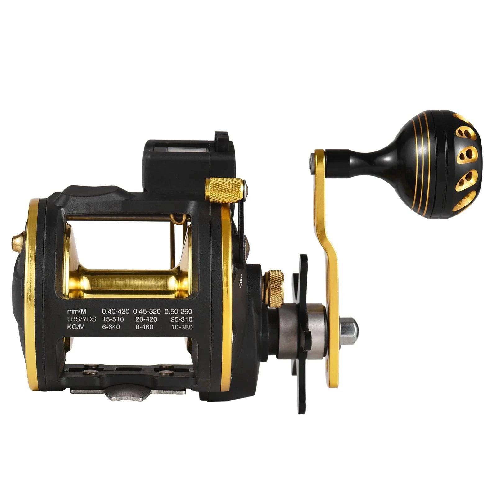 French Style Fishing Reel Line Counter Reel 6+1 Ball Bearings Left/Right Ice Fishing Reel Gear Radio 4.1:1 with Digital Display