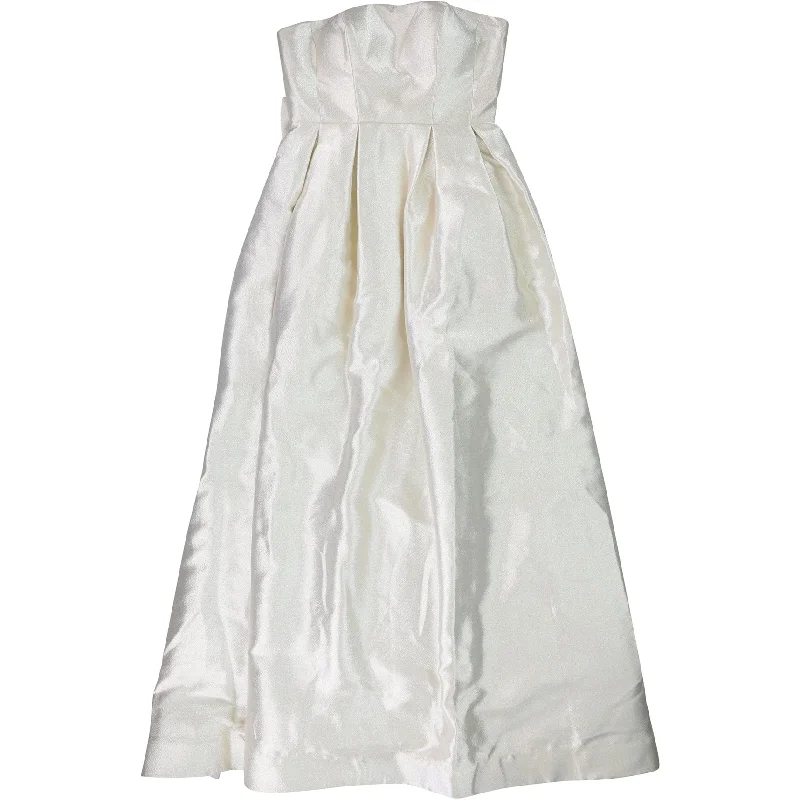 Classic Style Betsey Johnson Womens Metallic Jacquard Gown Strapless Dress