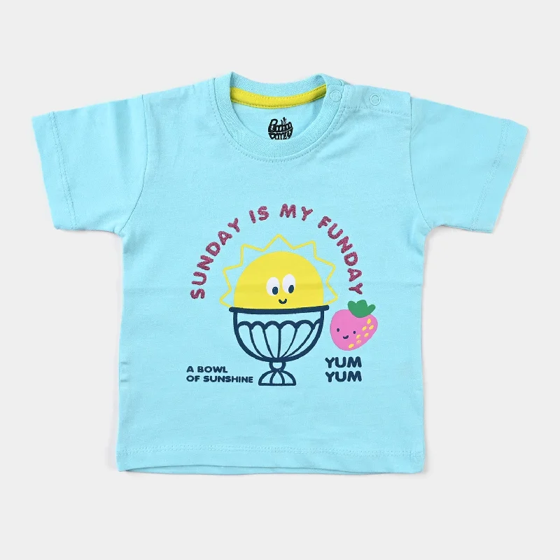 Versatile Items Infant Girls Slub Jersey T-Shirt Sunday-T-Turquois
