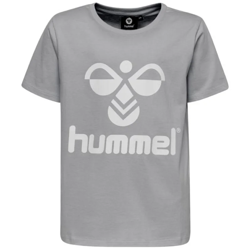 High-waisted pants style Hummel Grey Melange Tres S/S T-Shirt