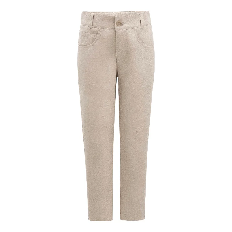 Comfortable Looks Beige Formal Pants