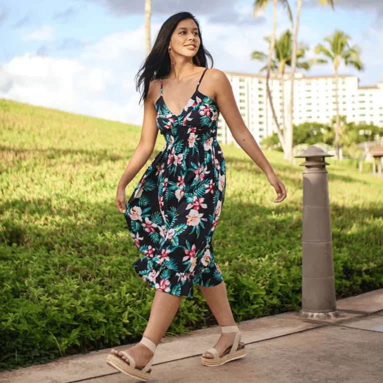Carefree New Orchid V-Neck Dress, Made in Hawaii