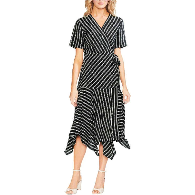 Practical Style Vince Camuto Womens Handkerchief Hem Wrap Dress, Black, 0