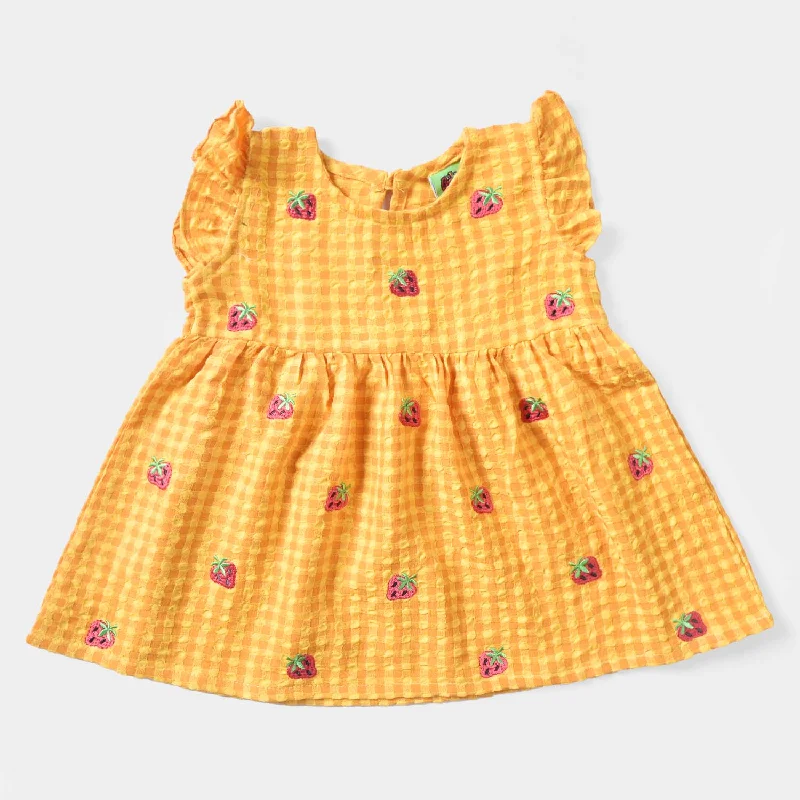 Cozy Fit Infant Girls Cotton Emb Top Strawberry-Multi