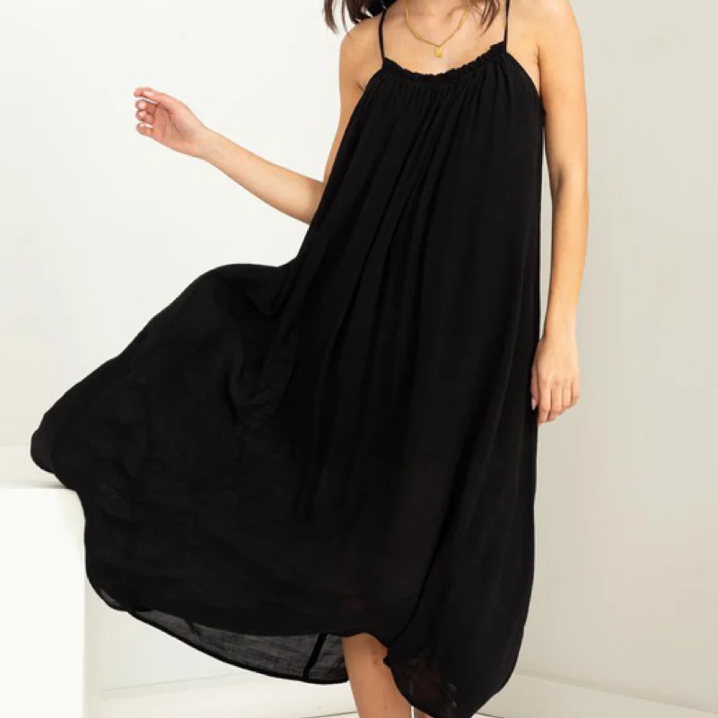 Daily Comfort My Moment Tie Back Maxi Dress Black