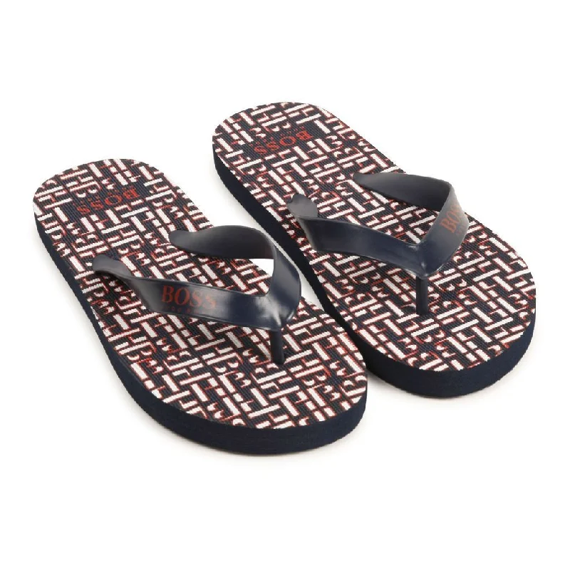 Classic Style Navy Logo Flip Flop