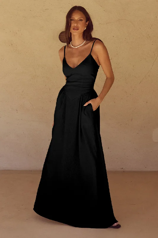 High Street Design ZEPHY MAXI DRESS  - BLACK
