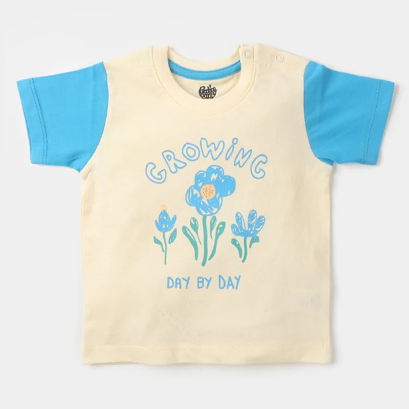 Casual And Comfortable Infant Girls T-Shirt Growing  - Cream