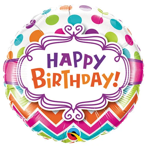 Personalized Wear 18 inch BIRTHDAY CHEVRON DOTS