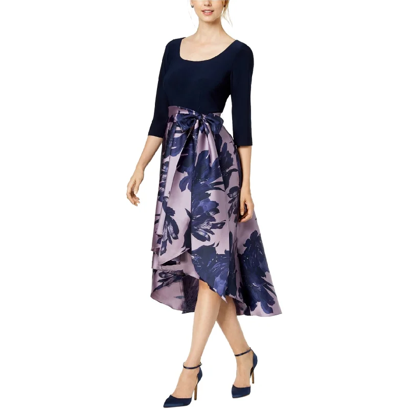 Lazy Home R&M Richards Womens Contrast High-Low Dress