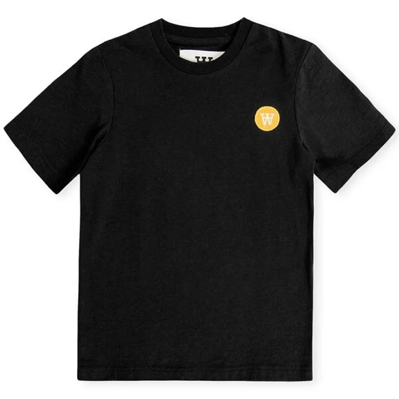 Comfortable and simple Wood Wood Double A Ola T-shirt Black
