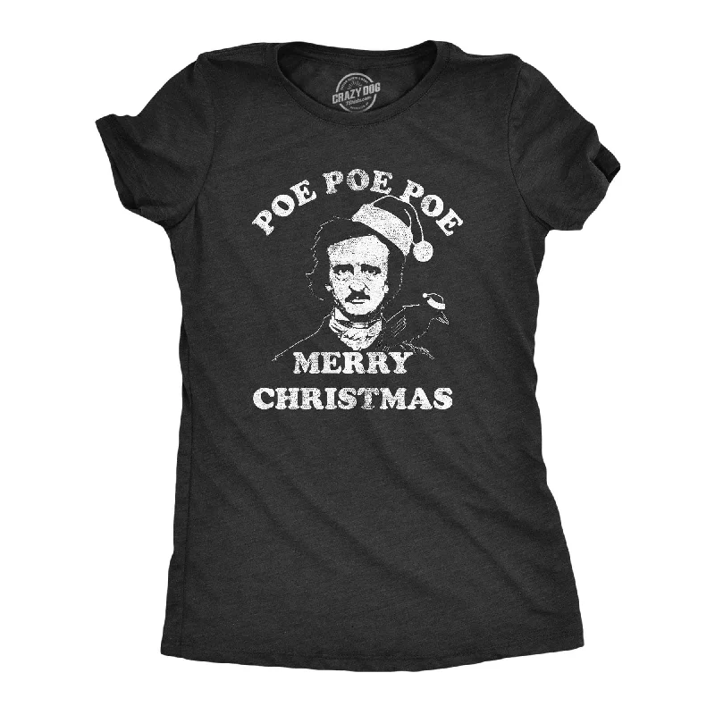 Elegant Style Poe Poe Poe Merry Christmas Women's T Shirt