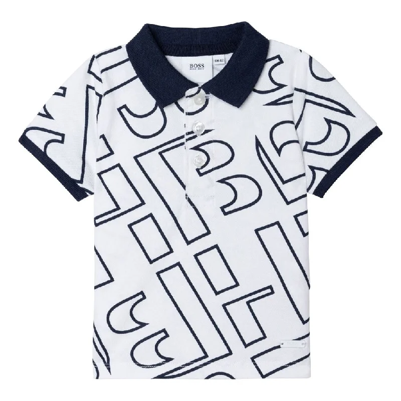 Noble Temperament White HB Print Polo