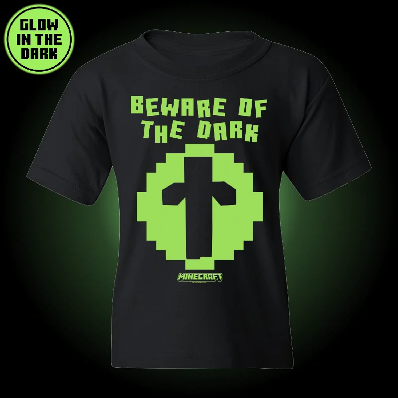 Breathable Comfort Minecraft Zombie Beware of The Dark Glow in The Dark Kids T-Shirt