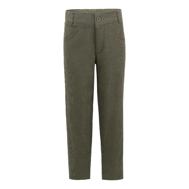 Layered Style Green Casual Pants for Kid Boys