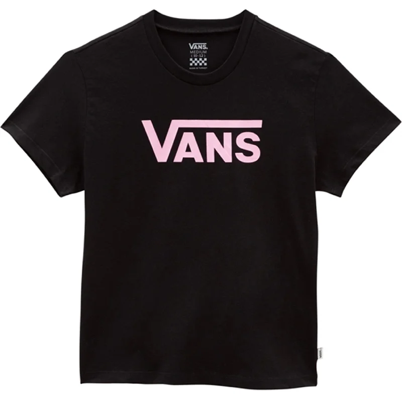 Retro Prints VANS Flying V Crew Girls T-shirt Black/Begonia Pink