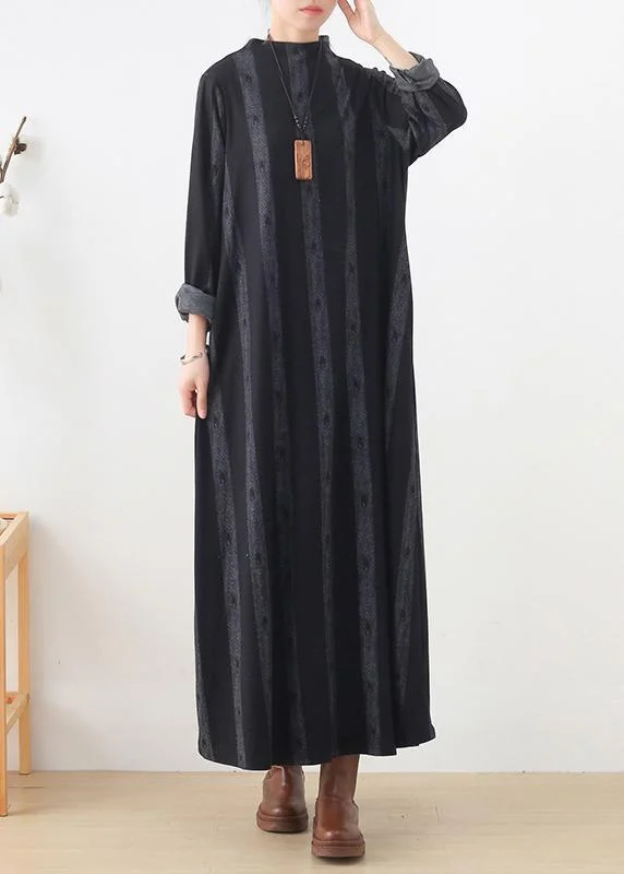 Chic Lounge new casual base dress black prints ethnic style long dresses