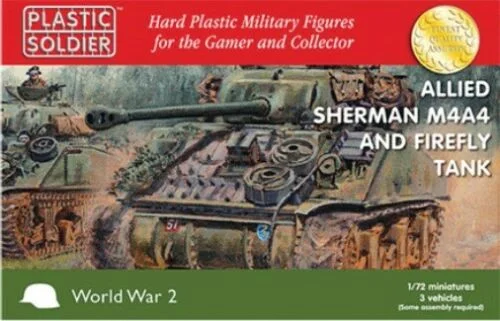 Trendy Casuals Plastic soldier 1/72 Sherman M4A4 and Firefly tank.