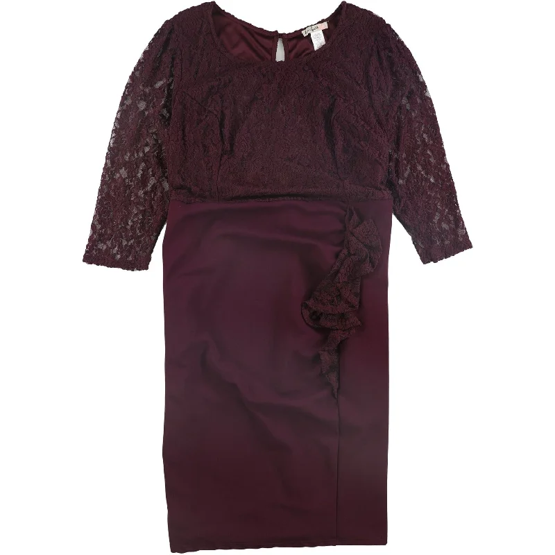Fresh And Natural Love Squared Womens Lace Top Sheath Dress, Red, 3X