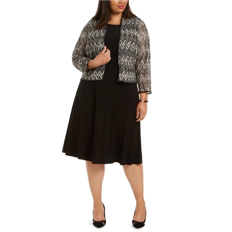 Denim Design Jessica Howard Womens Ruched Waist Midi Dress, Black, 22W