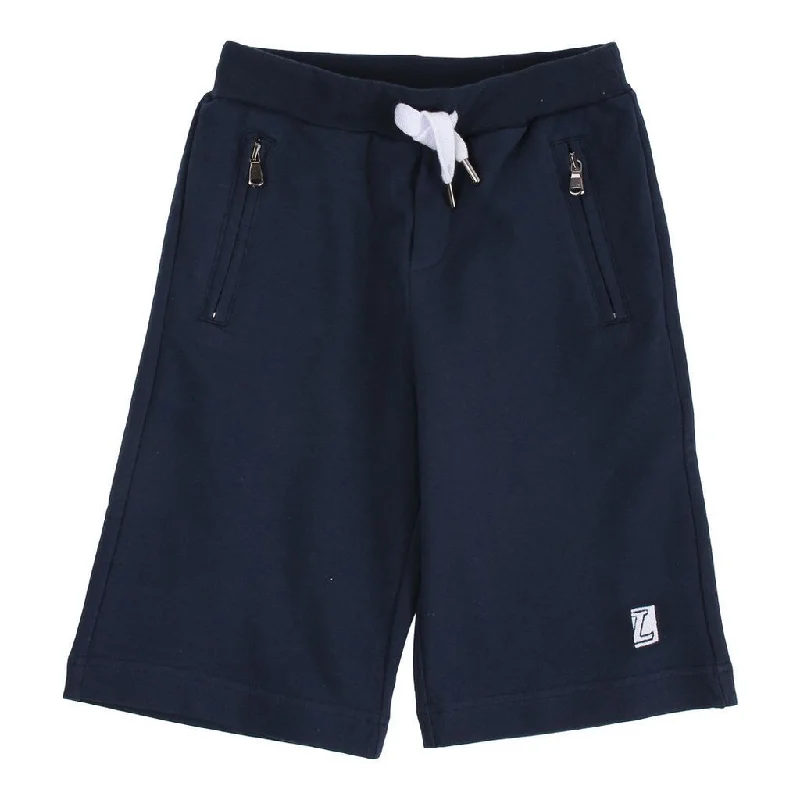 Street Casual Style Navy Logo Cotton Shorts