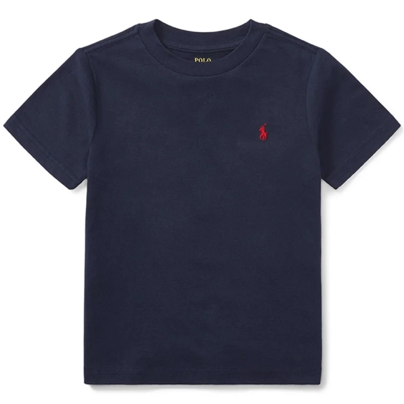 Letter embroidery Polo Ralph Lauren Boy Short Sleeved T-shirt Cruise Navy