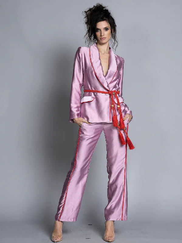 Street Charm TRACY Satin Blazer + Pants Matching Set