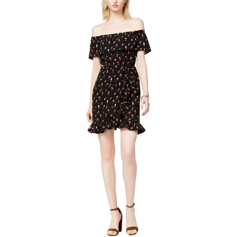 Editorial Design Maison Jules Womens Printed Off-The-Shoulder Mini Dress