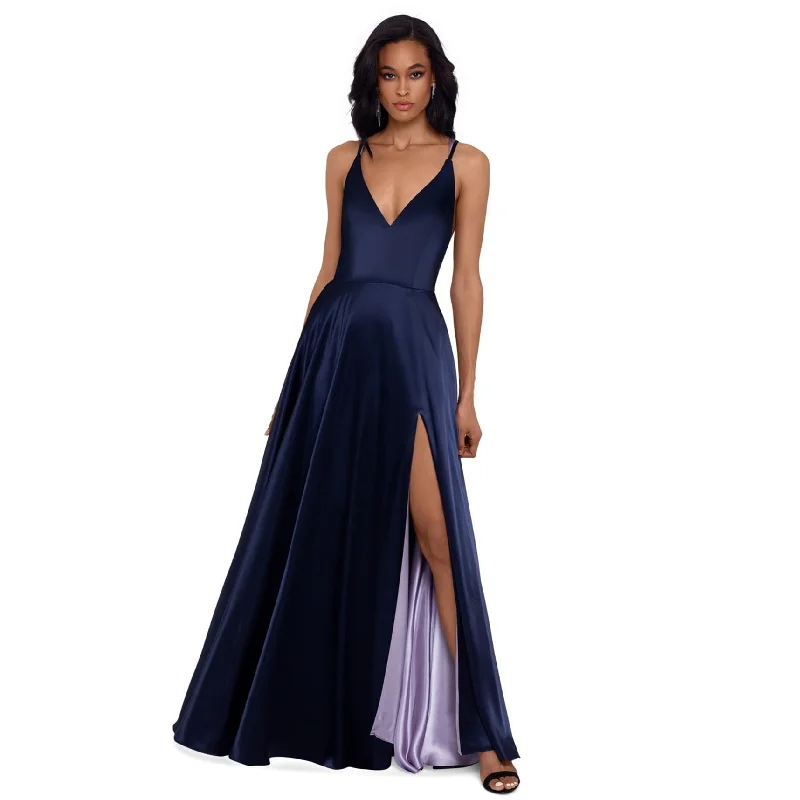 Summer Comfort Betsy & Adam Womens Tie-Back Fit & Flare Gown Dress