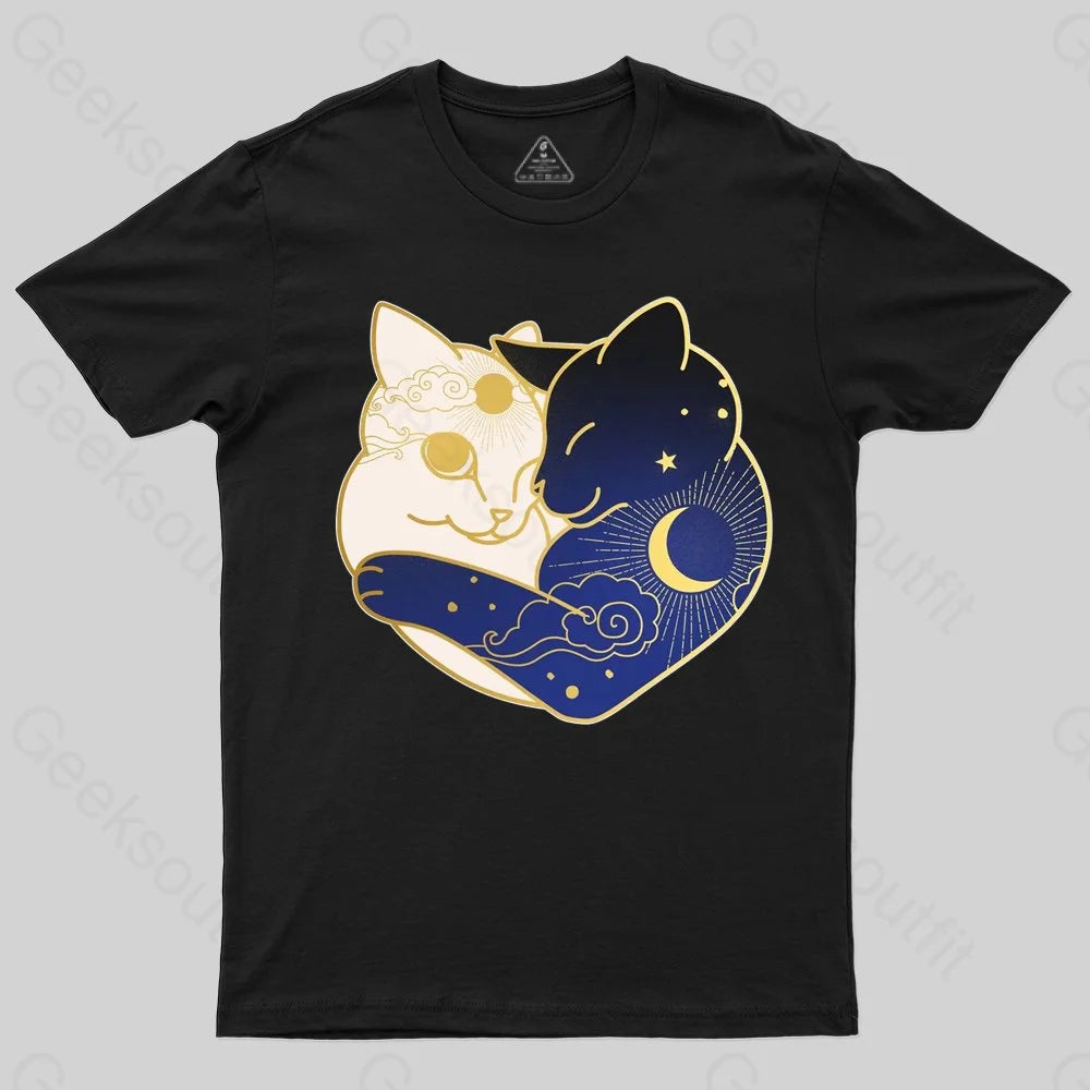 Layered Comfort Sun and Moon Yin and Yang Cats Premium T-Shirt