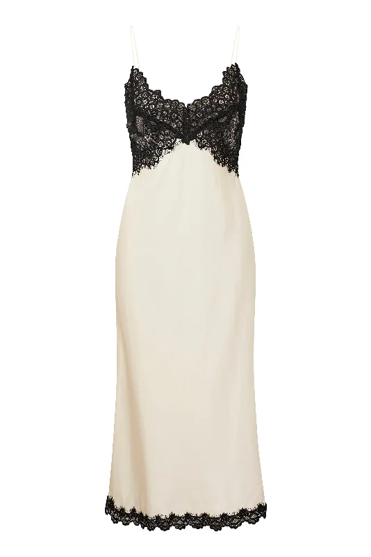 Boutique display Ameliane Lace-Trimmed Slip Dress - CREAM