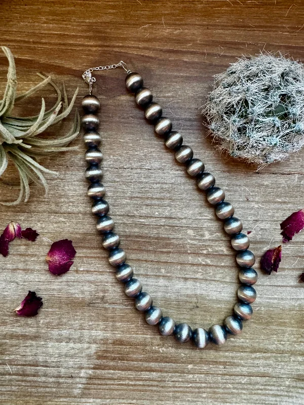 Relaxed Wear 12 mm sterling silver pearls necklace