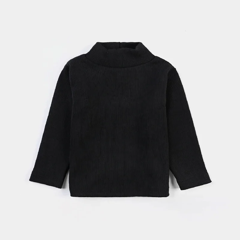 Sporty Elegance Infant Unisex Thermal Turtle Neck -BLACK