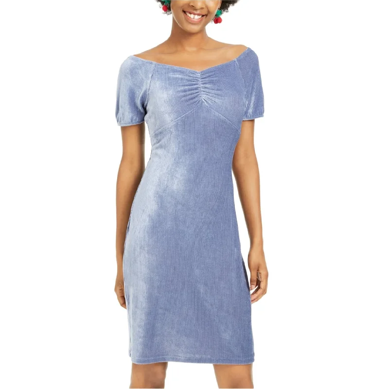 Elegant And Noble Ultra Flirt Womens Corduroy Bodycon Dress, Blue, Large