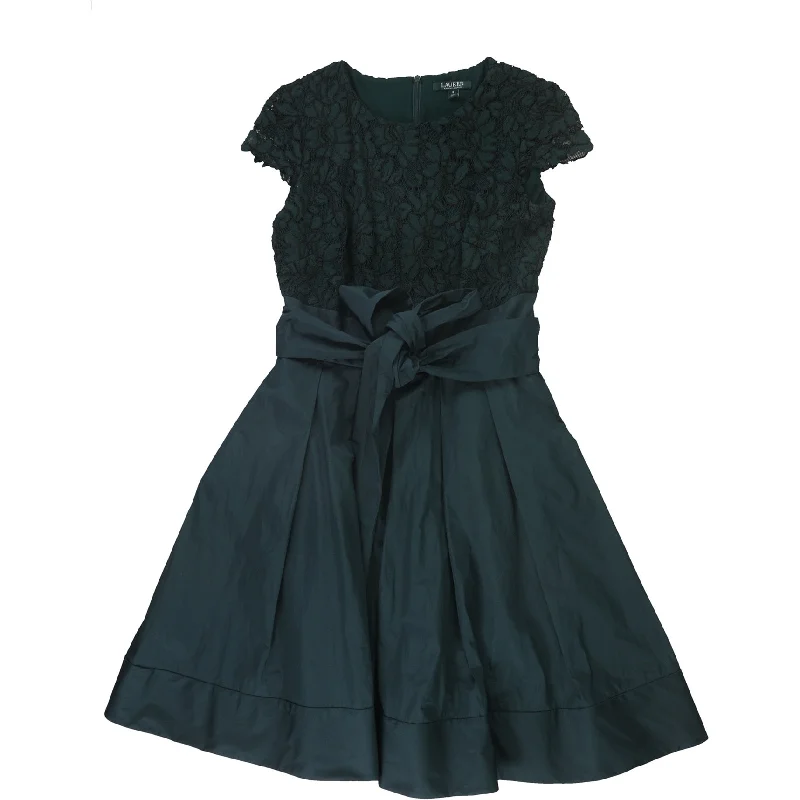 Retro Skirt Design Ralph Lauren Womens Lace Midi Dress, Green, 18