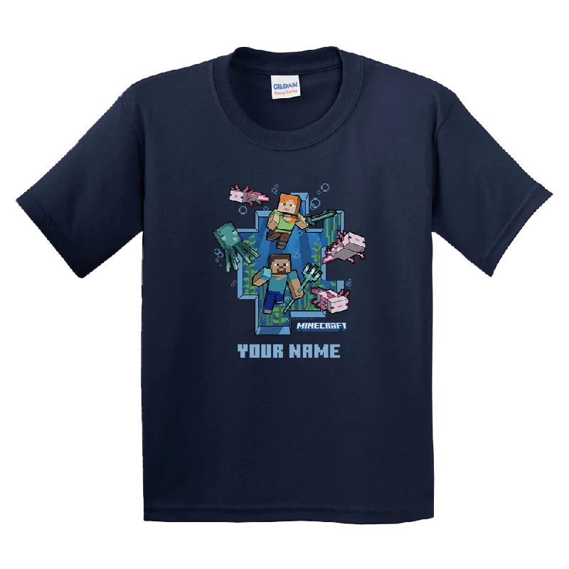 Elegant Wear Minecraft Underwater: Personalized Kids T-Shirt