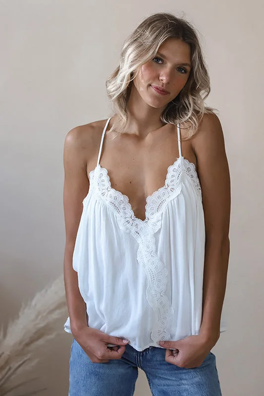 Layla Ivory Lace Tank