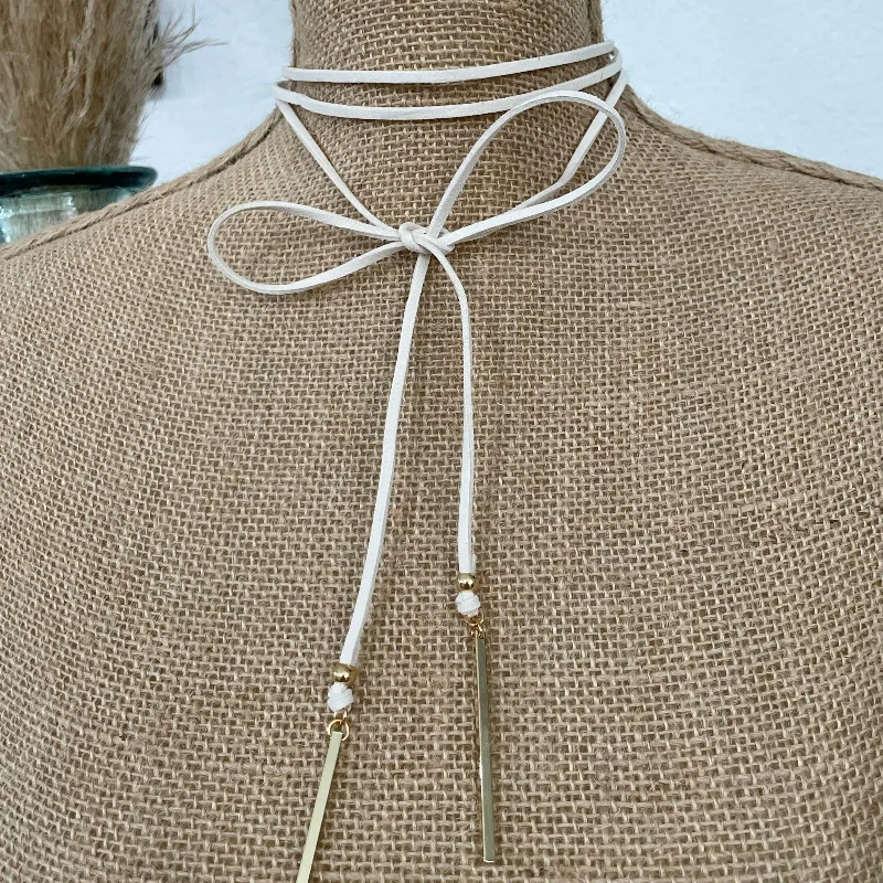 Casual Chic Suede Choker- Cream