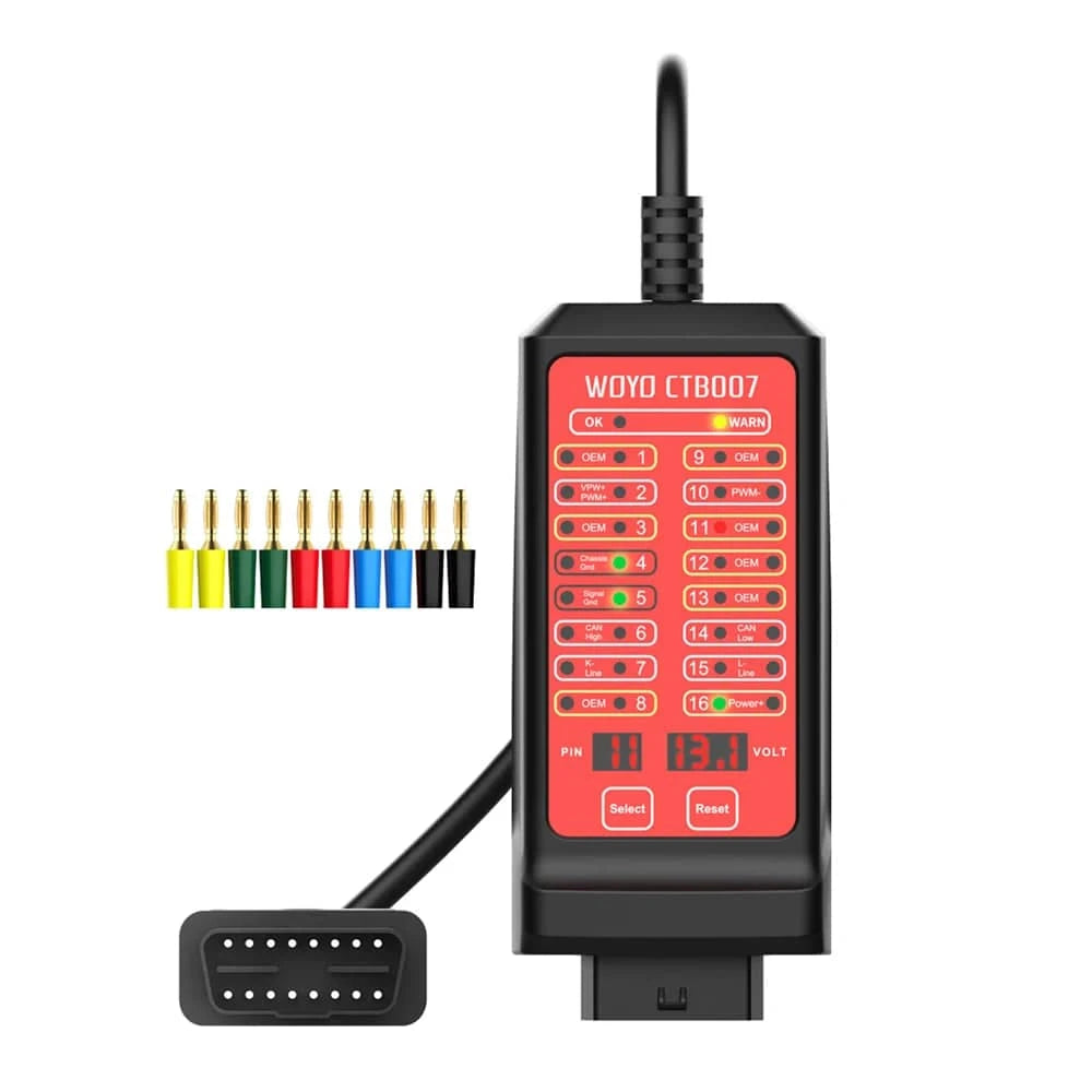Versatile Items 12V 24V Portable CAN Tester 16 Pin Break Out Box Detection CAN Bus Circuit Tester Vehicle Diagnosis On-Board Diagnostics Tester