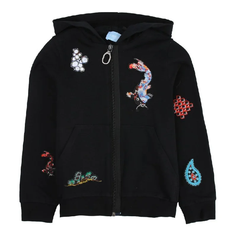 Cool Style Black Patched Sweatshirt