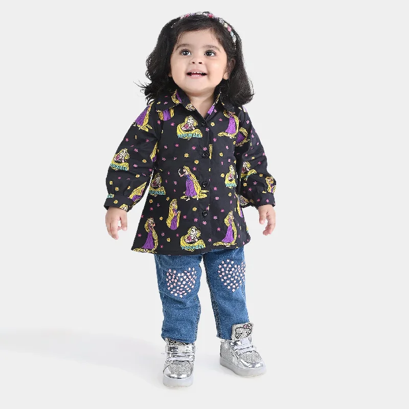 Comfortable Sweaters Infant Girls Cotton Poplin Casual Top Dolls-BLACK