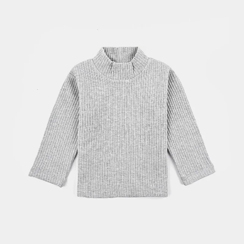 Retro Fashion Infant Unisex Turtle Neck T-Shirt-GREY
