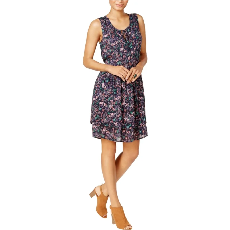 Romantic Temperament William Rast Womens Devondra Studded A-line Peasant Dress, Blue, XX-Large