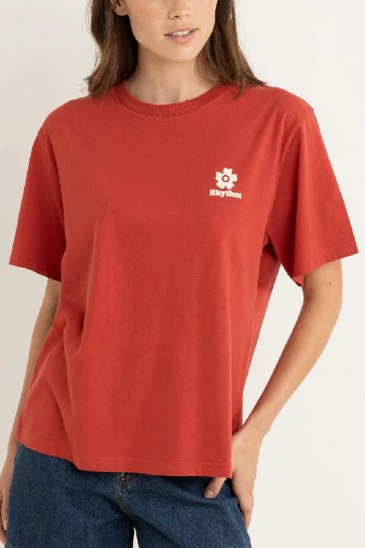 Exquisite Fabrics Scenescape Oversized T-Shirt Red