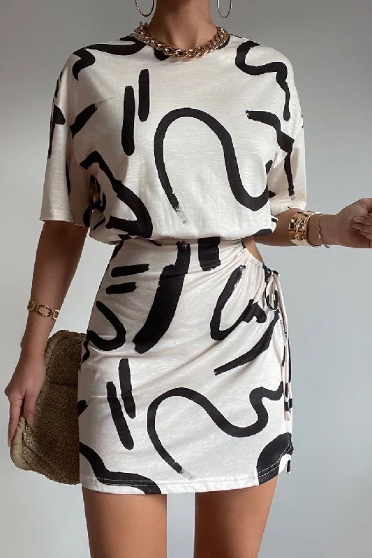 Street Fashion Style SIMONA MINI DRESS - YORK SAND