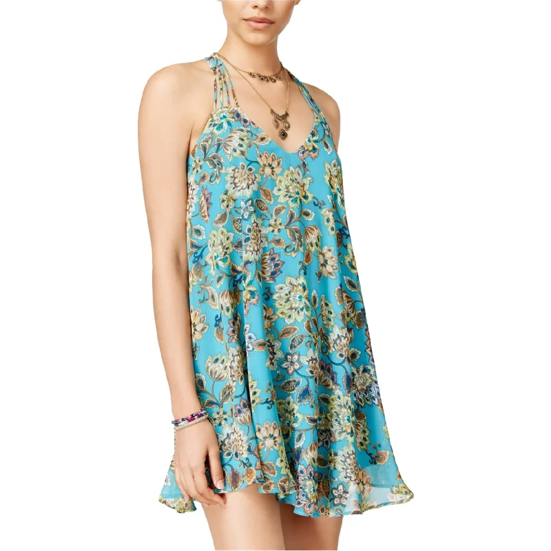 Fashion Selection Speechless Womens Floral Shift Dress, Blue, X-Small