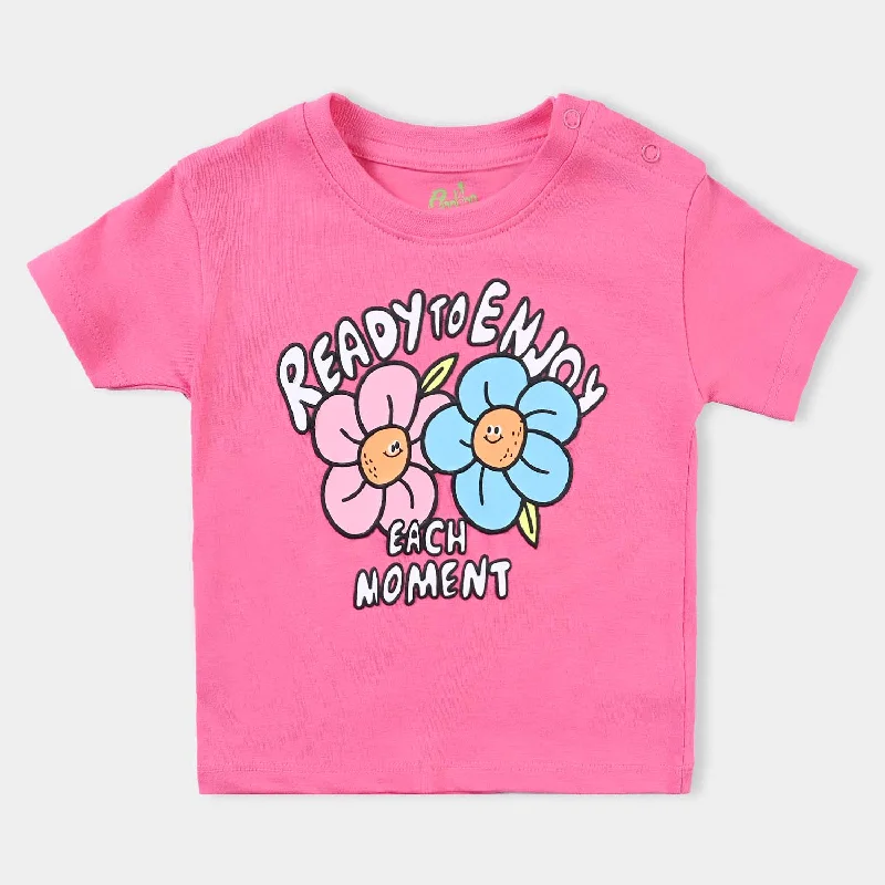 Celebrity Must-have Infant Girls Cotton Jersey T-Shirt Ready To Enjoy-Hot Pink