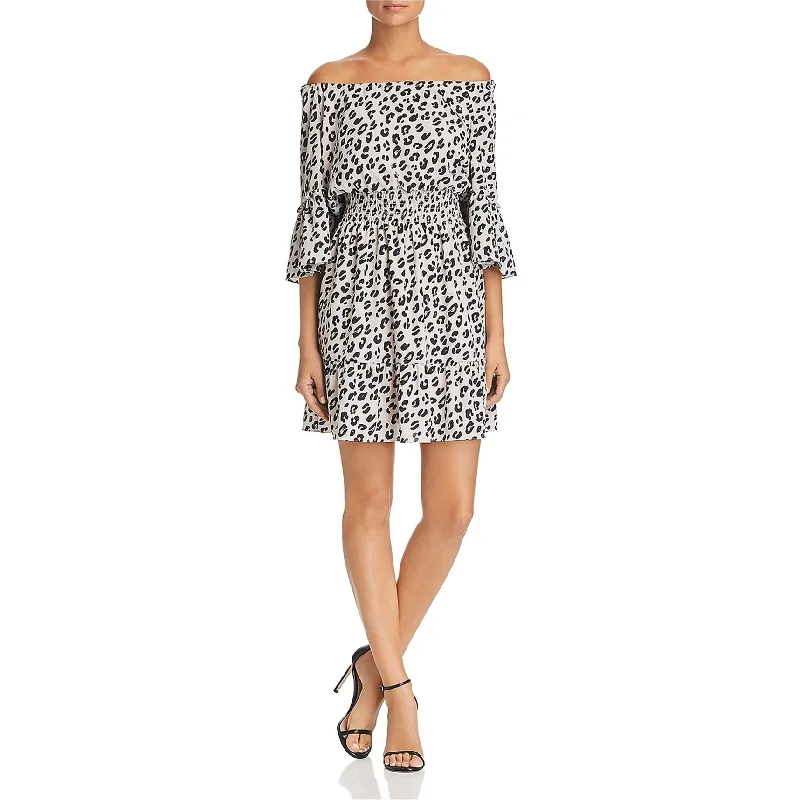 Retro Style Le Gali Womens Helene Flounce Dress, Beige, X-Large