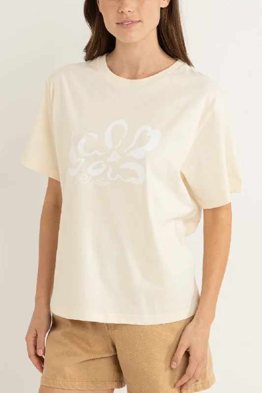 Embroidered Letters Sundance Oversized T-Shirt Cream