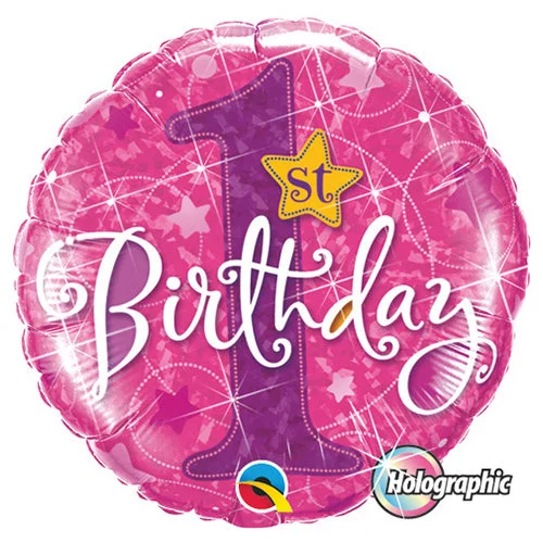 Urban Comfort 18 inch 1ST BIRTHDAY STARS - PINK
